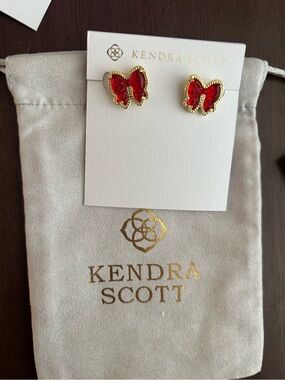 BNWT Kendra Scott  Red Butterfly Stud Earrings